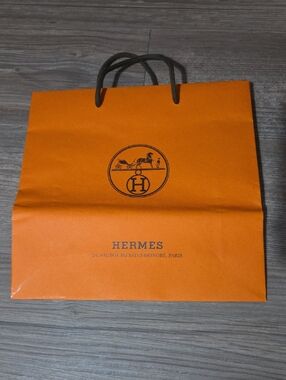 Orange Hermes Paper Shopping Bag